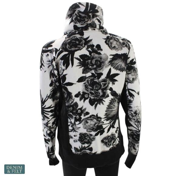 Lululemon Calm & Cozy Jacket Brisk Bloom Black White Cotton Fleece Sz 8 ~ RARE!! - Picture 9 of 16